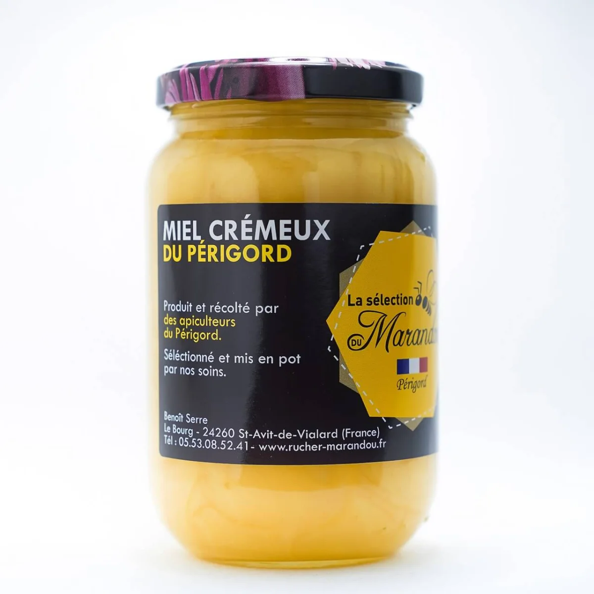 Miel crémeux du Périgord Pot de 500gr - Vins Rouges Harmonieux pour Chaque Occasion