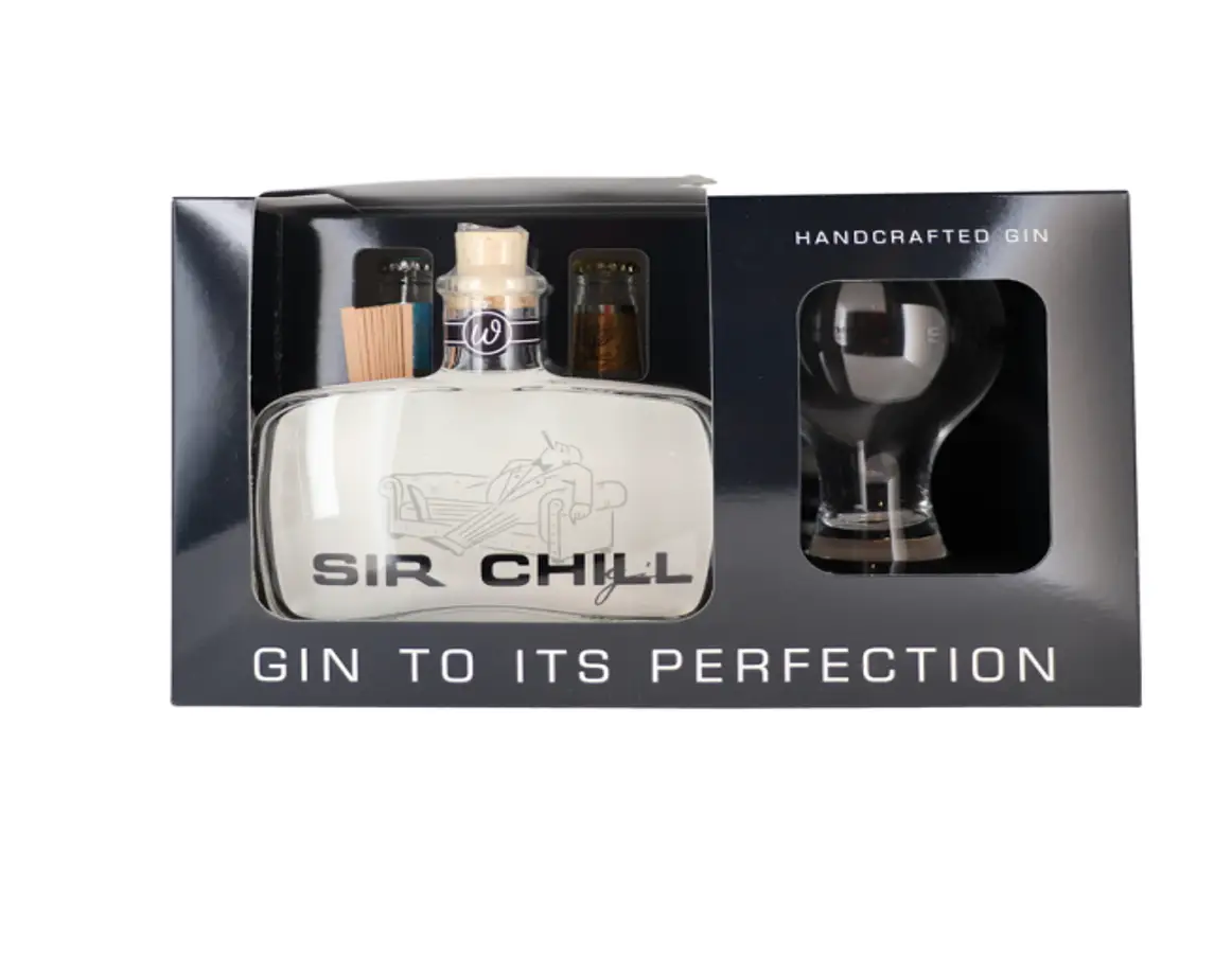 Sir Chill Gin visuel + Verre & Presentation Plinth - Vins Rouges Harmonieux pour Chaque Occasion