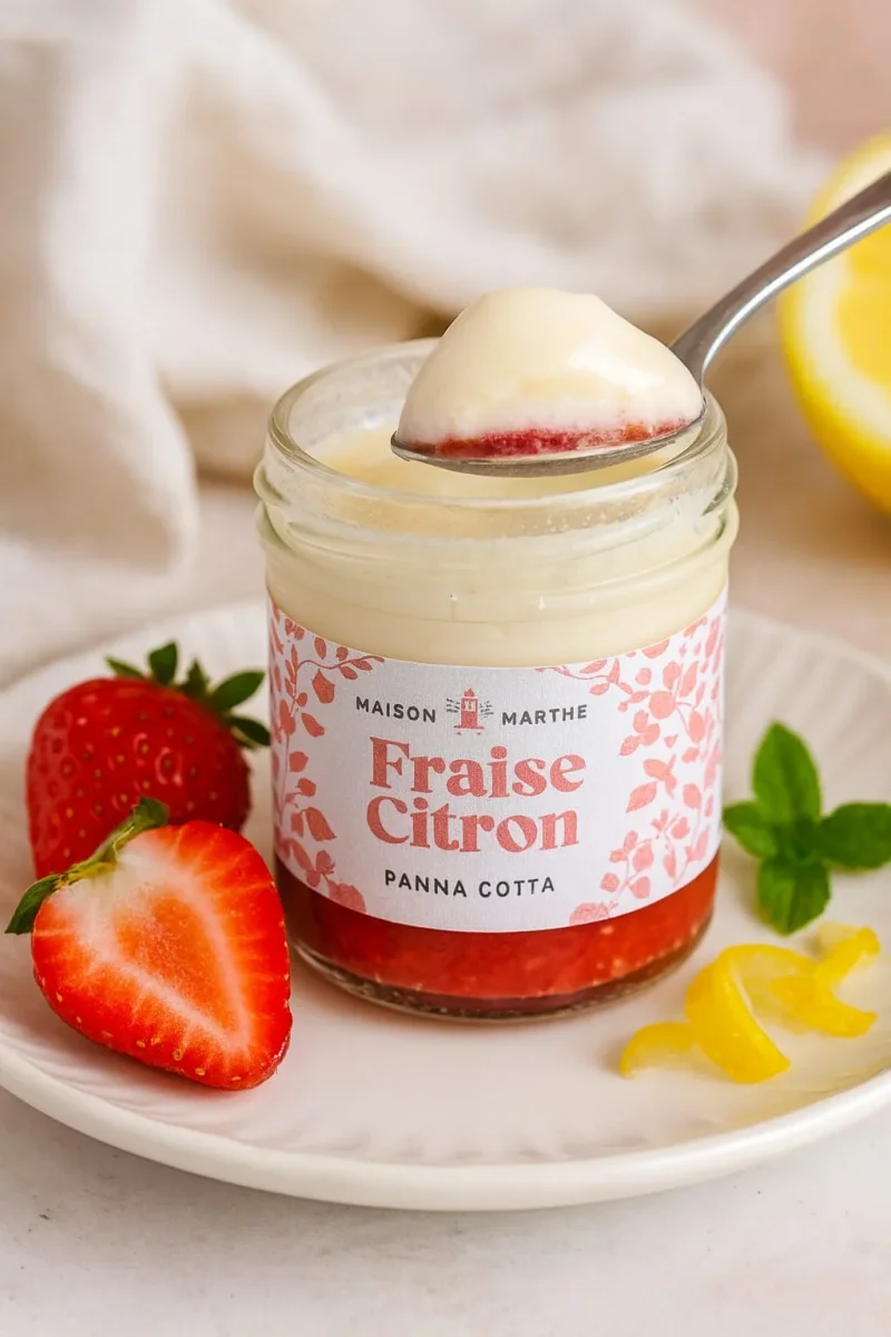 PANNA COTTA BICOUCHE FRAISE CITRON - 130gr - Conserverie Maison Marthe - Stockage frais - Saldi Straordinari – Offerte Speciali Disponibili Adesso - {'count': 1, 'name': 'corbeille'}
