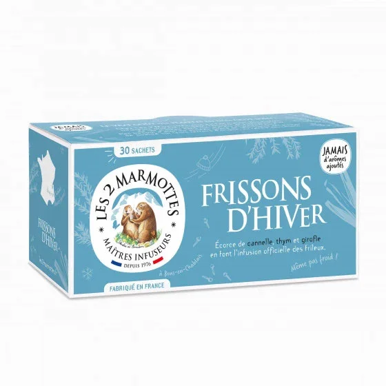 Les 2 Marmottes sachets Infusion Frissons d’hiver 45g - Vins Rouges Harmonieux pour Chaque Occasion