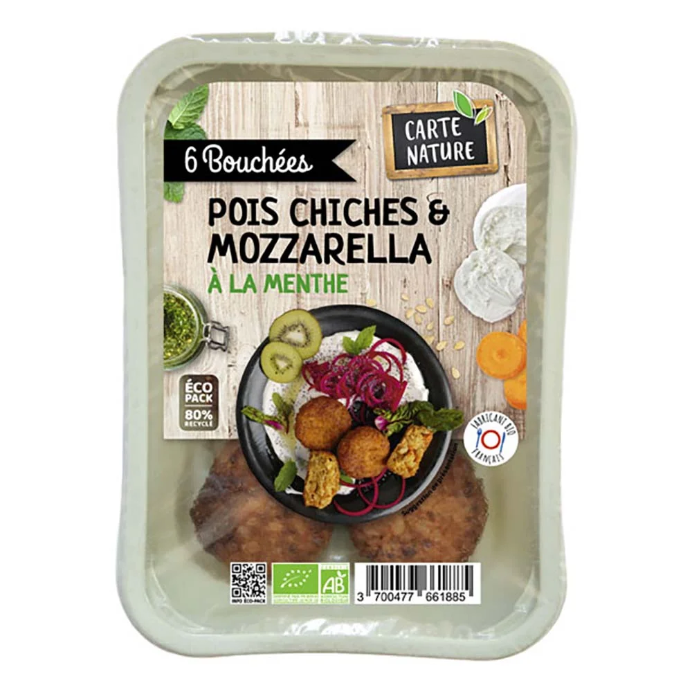 Bouchée bio pois chiche mozzarella – 180 g - Offre limitée dans le temps ⏳ Ne tardez pas à commander !