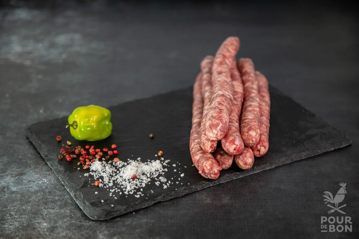 Chipolatas de veau BIO (race limousine)- 500 g - Vins Rouges Harmonieux pour Chaque Occasion - {'count': 2, 'name': 'Boeuf'}