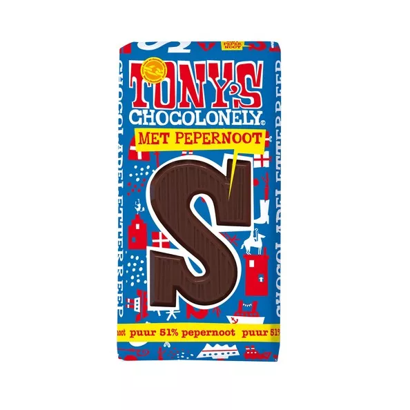 Tony’s Chocolonely letter S puur pepernoot (15x 180gr) - Vins Rouges Harmonieux pour Chaque Occasion