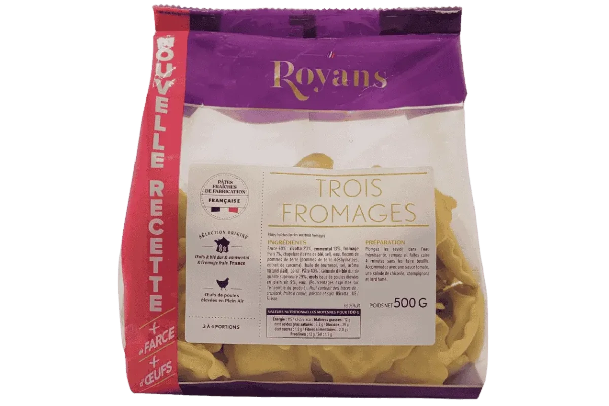 RAVIOLI 3 FROMAGES 500GR - Vins Rouges Harmonieux pour Chaque Occasion Ravioli 3 fromages Poêlée forestière et crème au vin - Royans pro