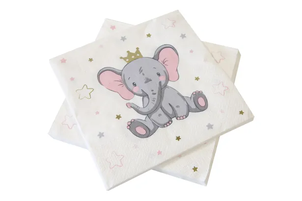 Serviette Eléphant couronne – Lot de 20 - ​Boulangerie-Pâtisserie | Pain au Levain & Viennoiseries