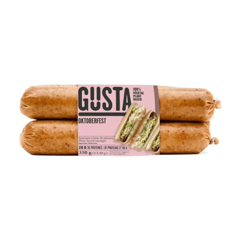 Gusta Saucisses de blé oktoberfest véganes 350 g - Vins Rouges Harmonieux pour Chaque Occasion