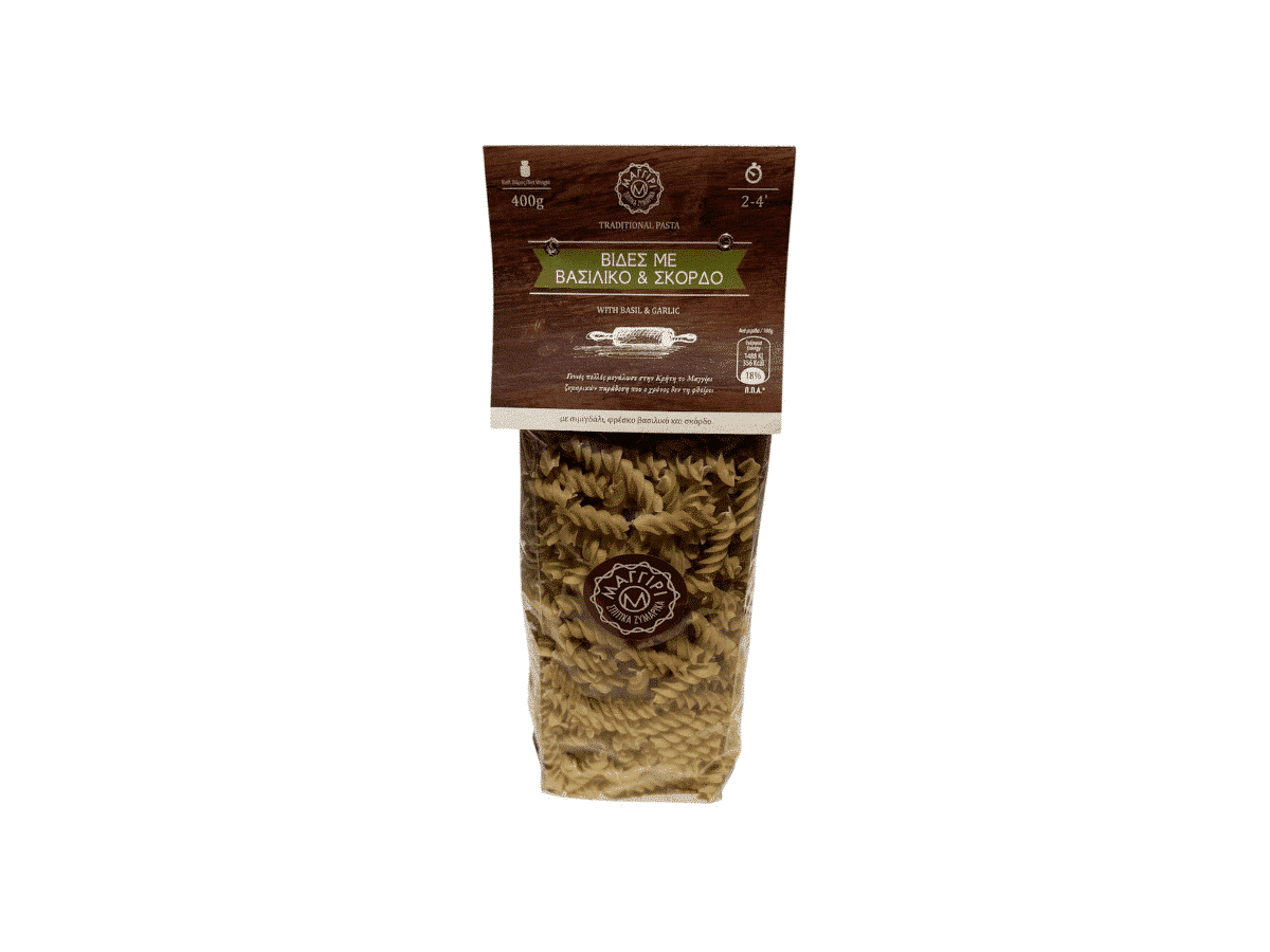Fusilli grecs ail et bread basilic – fabrication artisanale | 400 g - ​Boulangerie-Pâtisserie | Pain au Levain & Viennoiseries