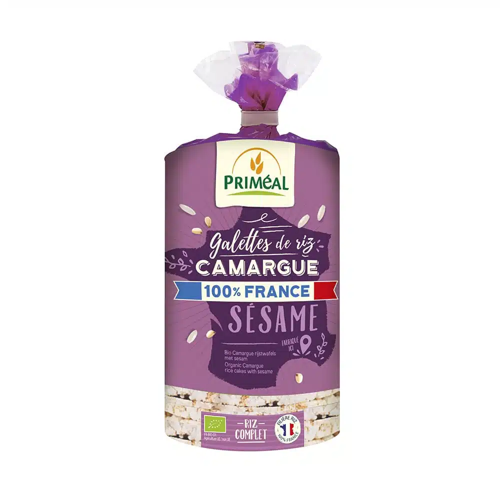Galettes riz de camargue sésame – 130g – Priméal - ​Boulangerie-Pâtisserie | Pain au Levain & Viennoiseries