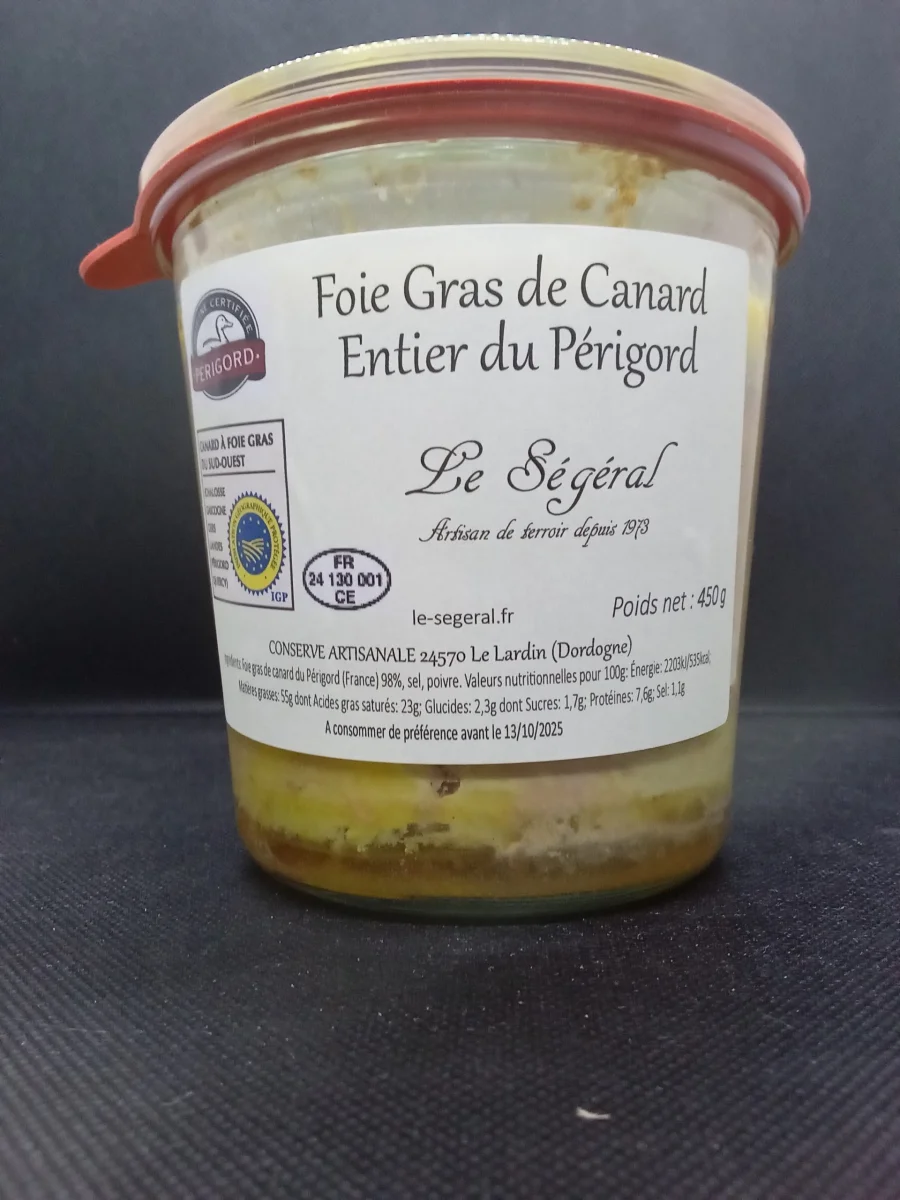 Foie Gras de Canard entier du Périgord 450g - Vins Rouges Harmonieux pour Chaque Occasion