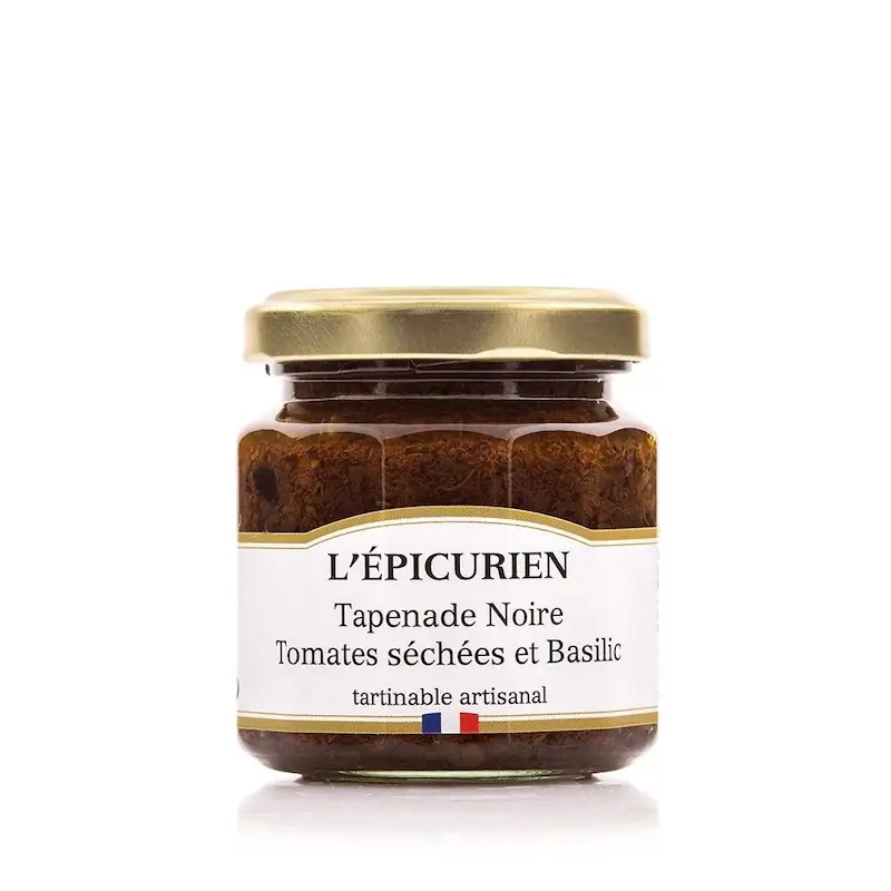 Tapenade Noire Tomates Sechees Et Basilic – Autour De L’olive – 100g - Vins Rouges Harmonieux pour Chaque Occasion - {'count': 1, 'name': 'pots'}