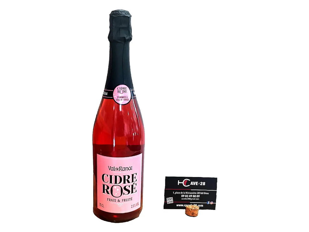 Cidre Breton – Rosé 75cl – Val De Rance - Vins Rouges Harmonieux pour Chaque Occasion Cidre Sec - Sans Sulfites ajoutés - Les Petits Projets