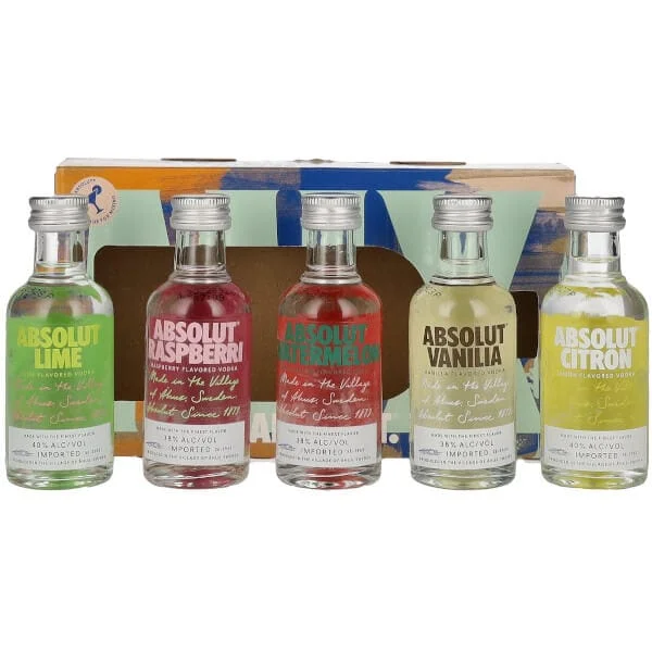 Absolut – Coffret 5 Mignonnettes aromatisées - Vins Rouges Harmonieux pour Chaque Occasion