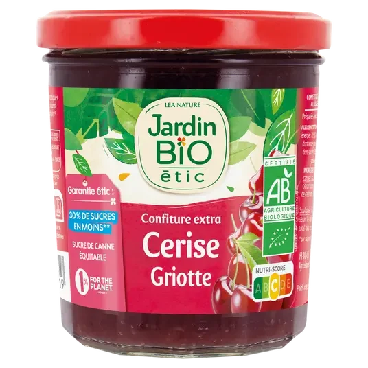 JB confiture extra cerise griotte bio 320 g - E-shop mondial – Produits durables, modernes et accessibles partout Confiture de Griottes 400g | Les 4 Saisons