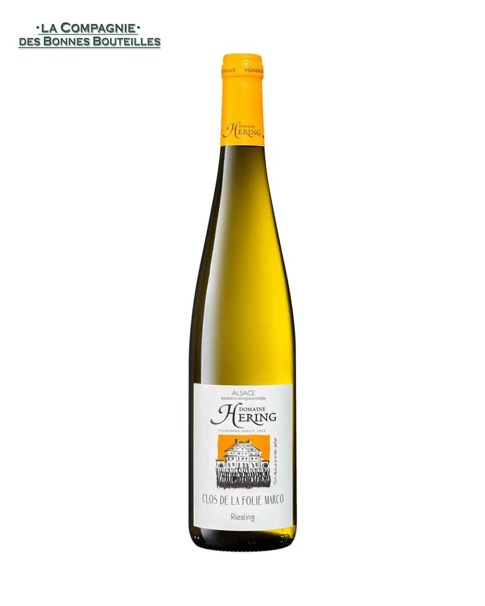 Vin blanc- Alsace - Domaine Hering- Clos de la Folie Marco- Riesling 2024 - 75cl - Vins Rouges Harmonieux pour Chaque Occasion