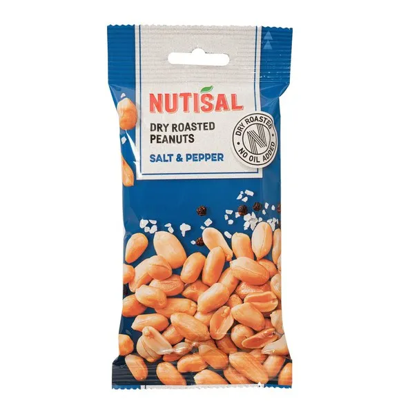 Nutisal Peanuts Dry Roasted Salt & Pepper zakje (14x 60gr) - Vins Rouges Harmonieux pour Chaque Occasion