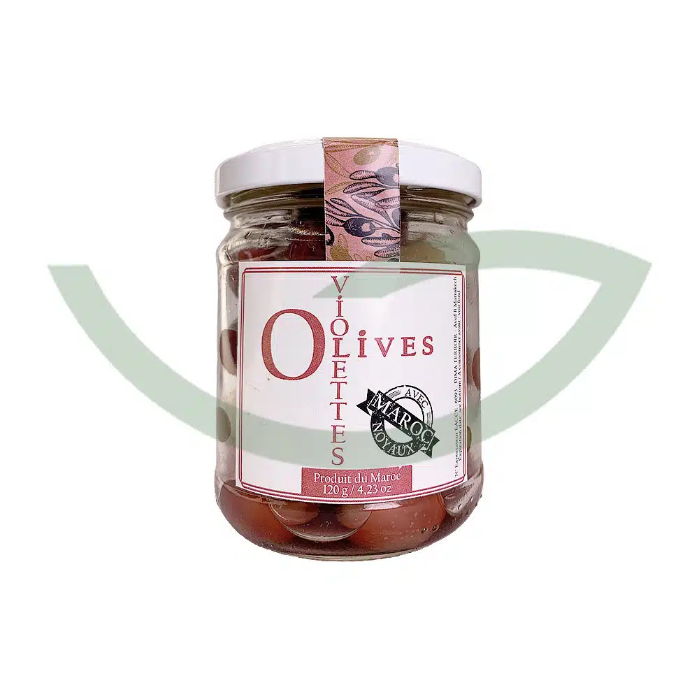 Olives violettes avec noyaux – 120g – Dima Terroir - ​Boulangerie-Pâtisserie | Pain au Levain & Viennoiseries