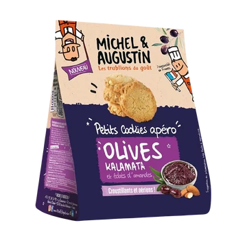 Petits cookies salés olives Kalamata éclats amandes, MICHEL & AUGUSTIN90g - Saldi Straordinari – Offerte Speciali pépites Disponibili Adesso