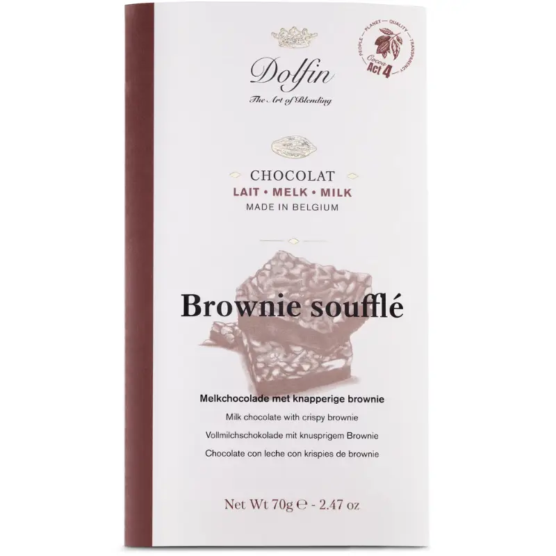 Tablette De Chocolat Lait 70g ( Dolfin ) – Crunchy Brownie - Vins Rouges Harmonieux pour Chaque Occasion - {'count': 2, 'name': 'Lait'}