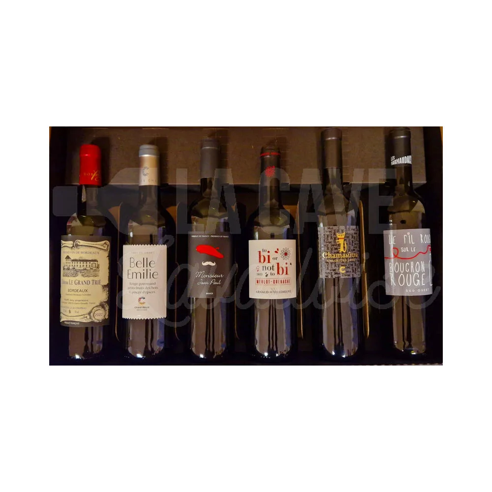 Coffret « Fil Rouge » – Vins Rouges – 6 Bouteilles - Vins Rouges Harmonieux pour Chaque Occasion Vins | Livraison | La Grande Épicerie