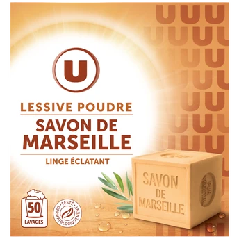 U Lessive en poudre - Savon de Marseille - 50 lavages - 2.5 kg - Saldi Straordinari – Offerte Speciali Disponibili Adesso - Super u