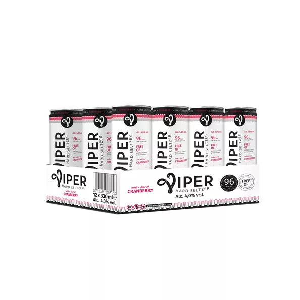 Viper hard seltzer cranberry blik (12x 33cl) - Vins Rouges Harmonieux pour Chaque Occasion Un Pack Découverte de 12 bouteilles pour votre cave sur 1envie1vin.