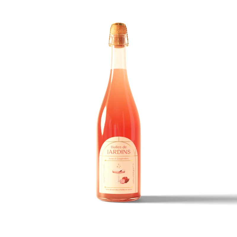 Bulles de Jardins Rose & Gingembre - Vins Rouges Harmonieux pour Chaque Occasion Pétillant sans alcool bio Jardins | pour boutique indépendants