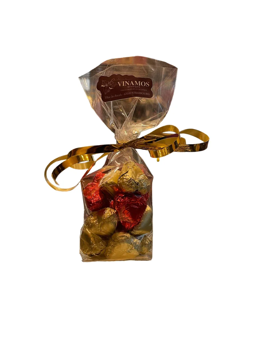 Sachet Assortiment Coeurs en Chocolat (Lait & Noir) 150g Chocolaterie Schaal - Vins Rouges Harmonieux pour Chaque Occasion
