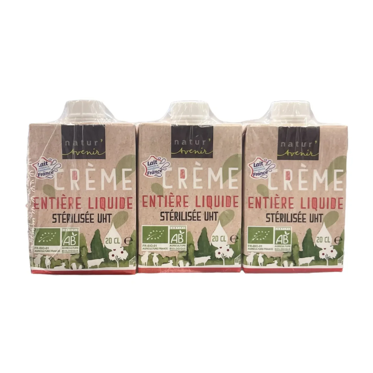 Crème entière liquide stérilisée UHT 3x20cl Édition Limitée Art Table Française Promotion
