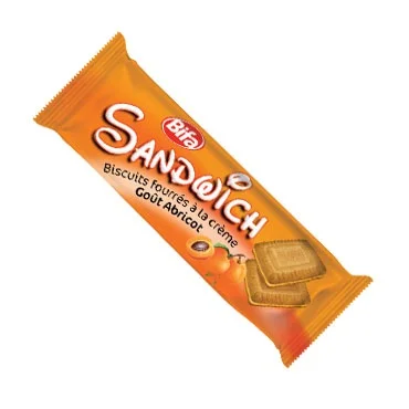 Sandwich Biscuit Fourré à la Crème Goût Abricot BIFA – 85 g - Vins Rouges Partie Harmonieux pour Chaque Occasion